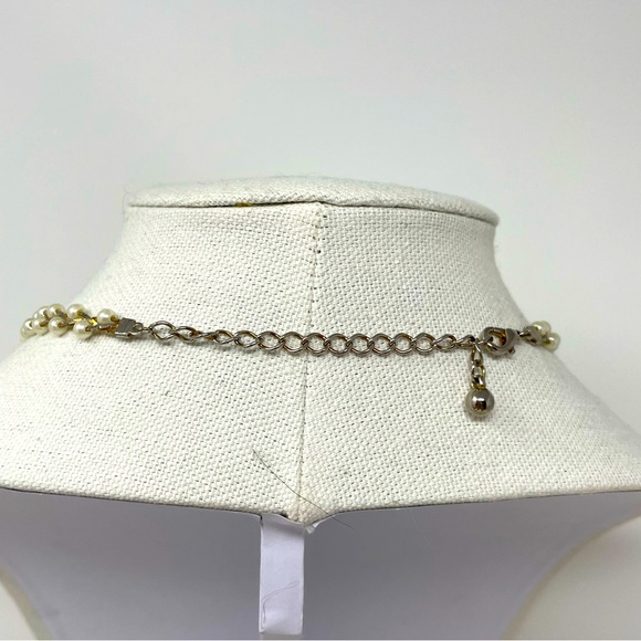 Braided 20” chain and faux pearl necklace. - Picture 3 of 5